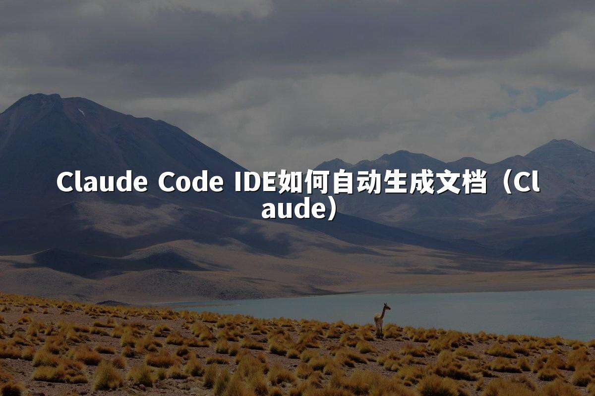 Claude Code IDE如何自动生成文档（Claude）