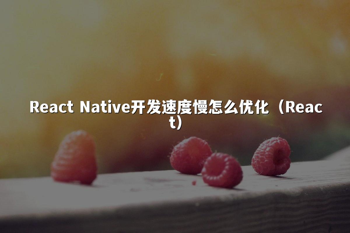 React Native开发速度慢怎么优化（React）