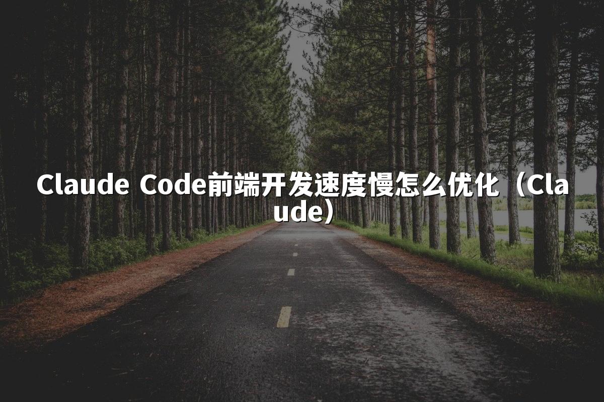 Claude Code前端开发速度慢怎么优化（Claude）