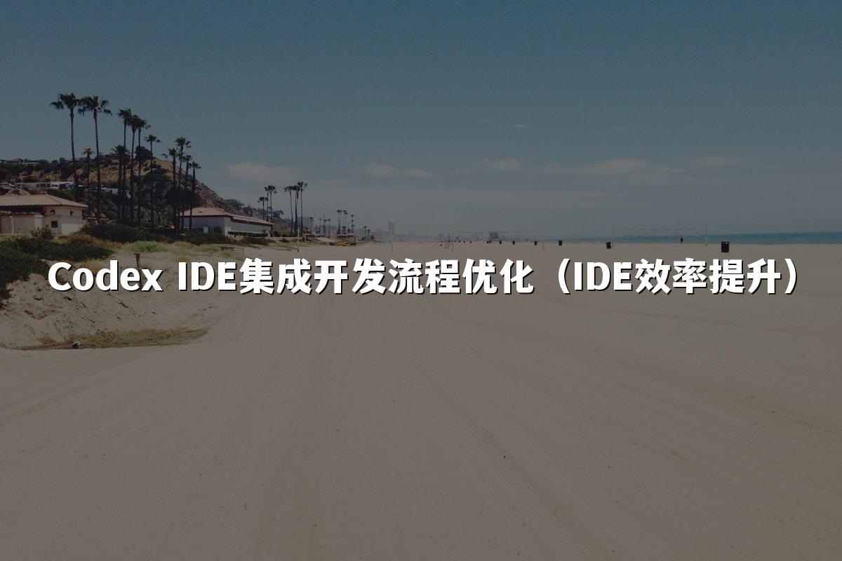 Codex IDE集成开发流程优化(IDE效率提升)