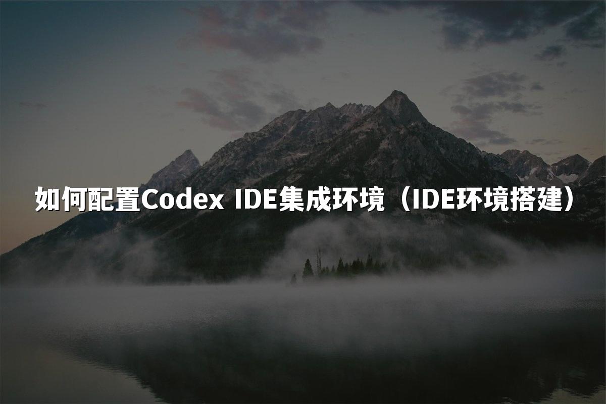 如何配置Codex IDE集成环境(IDE环境搭建)