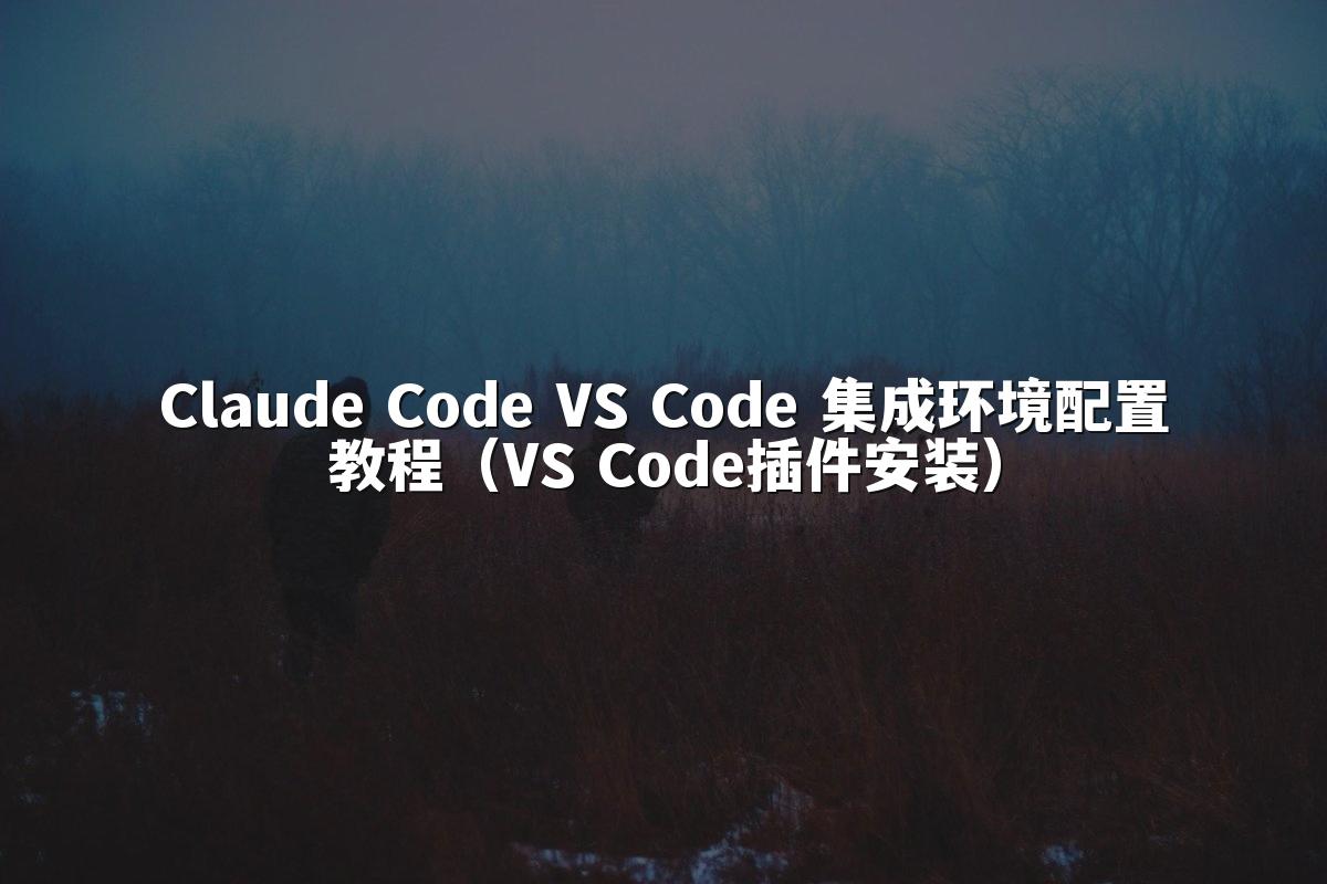 Claude Code VS Code 集成环境配置教程（VS Code插件安装）