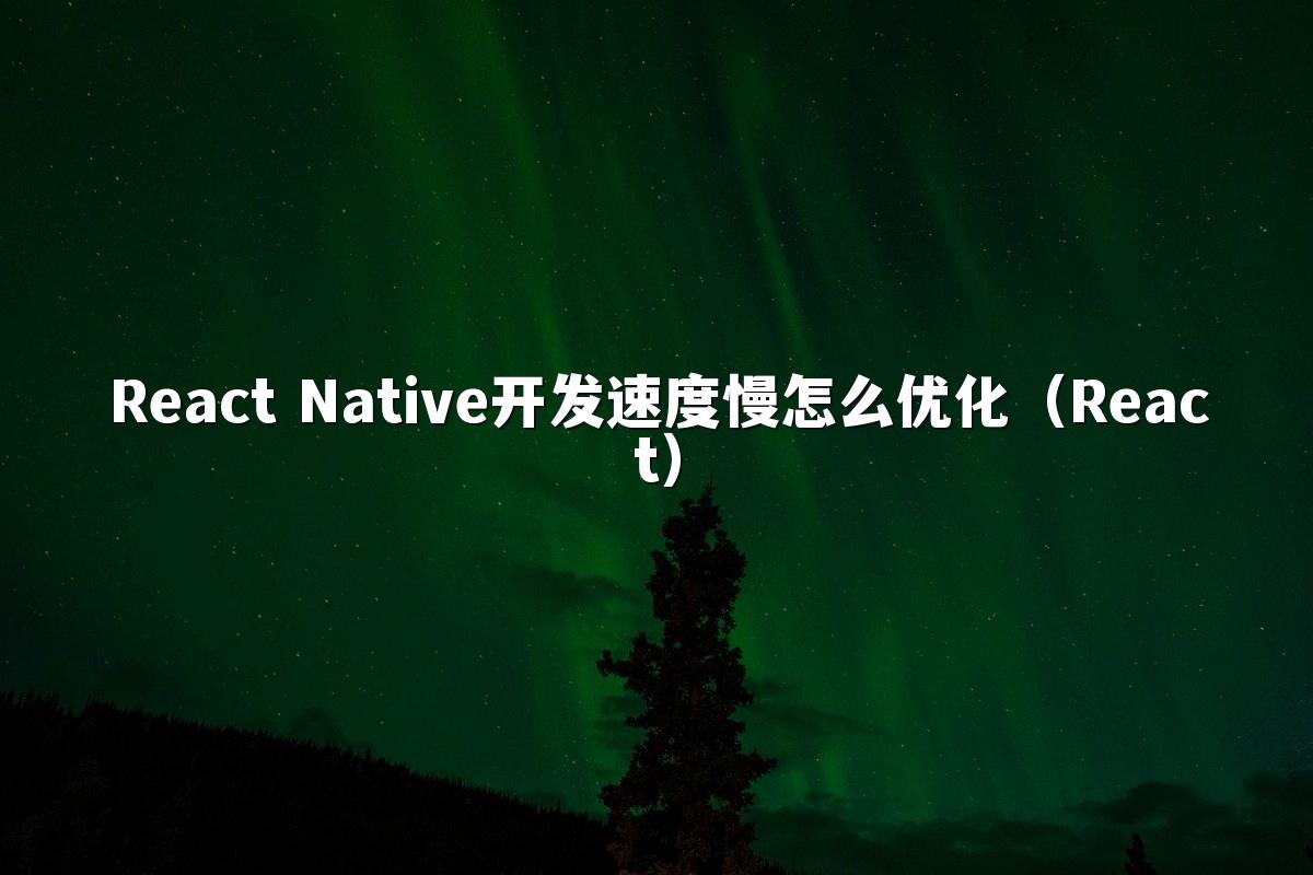 React Native开发速度慢怎么优化(React)