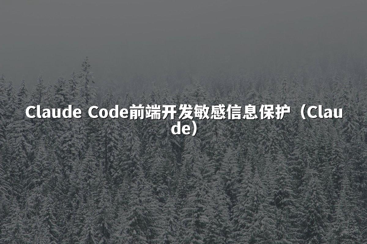 Claude Code前端开发敏感信息保护(Claude)