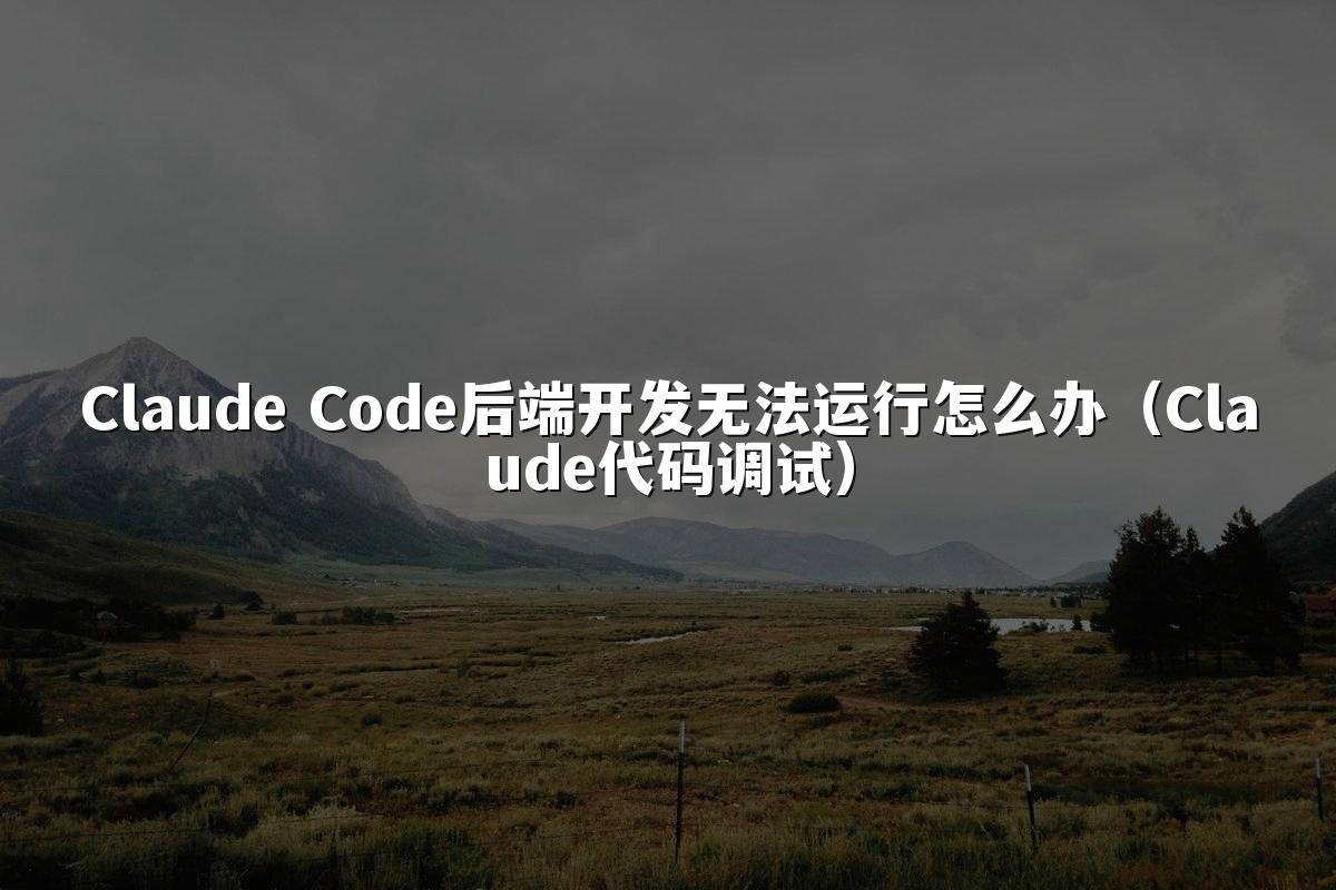Claude Code后端开发无法运行怎么办（Claude代码调试）