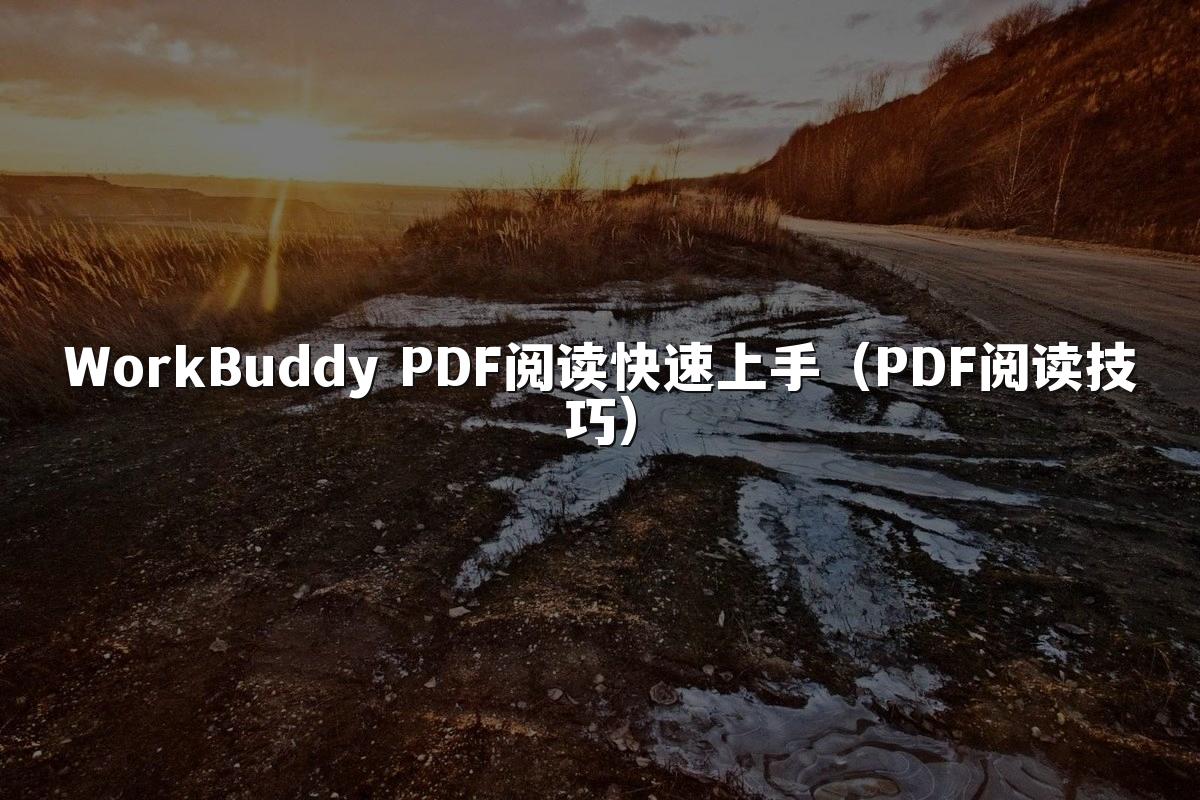 WorkBuddy PDF阅读快速上手（PDF阅读技巧）
