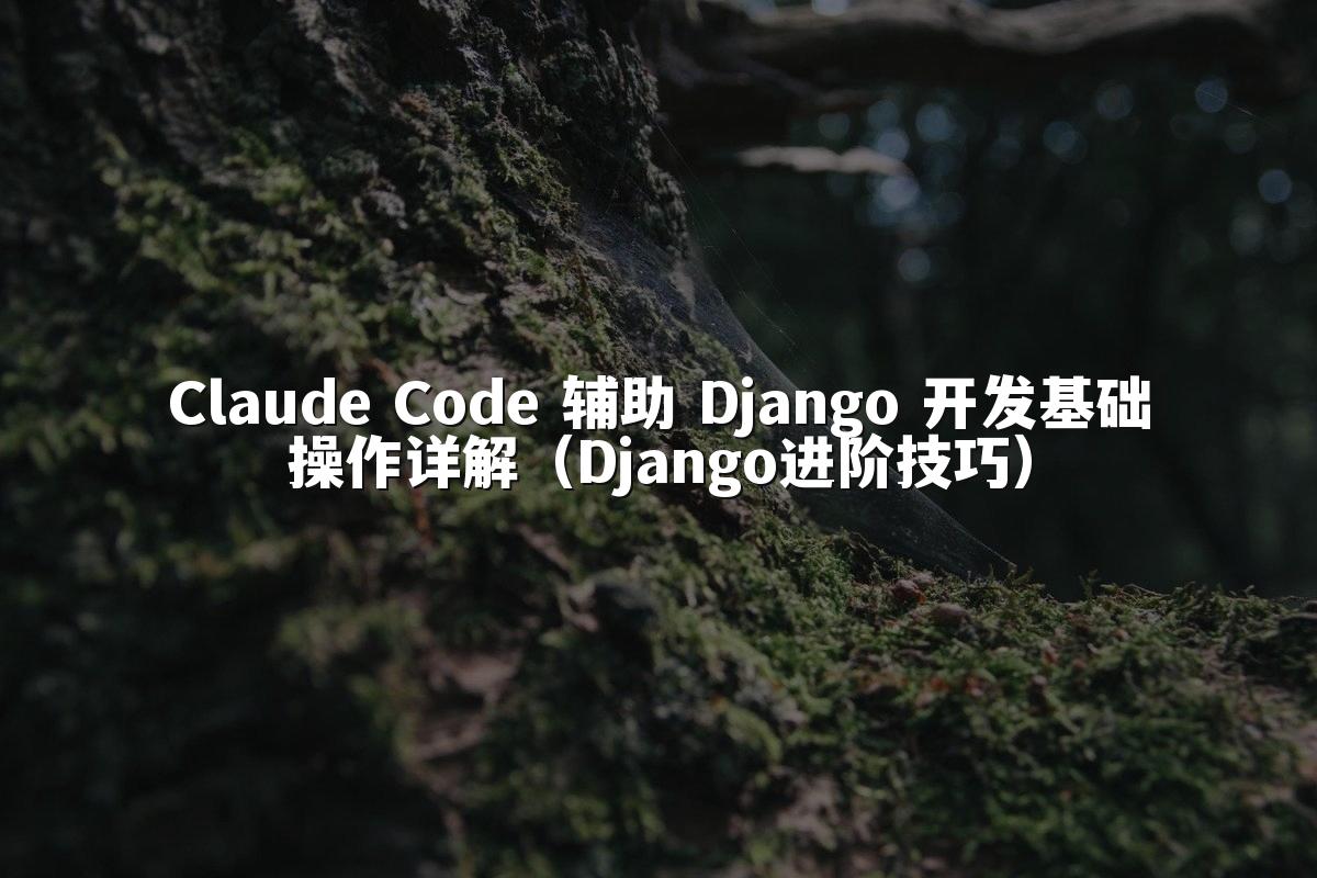 Claude Code 辅助 Django 开发基础操作详解（Django进阶技巧）