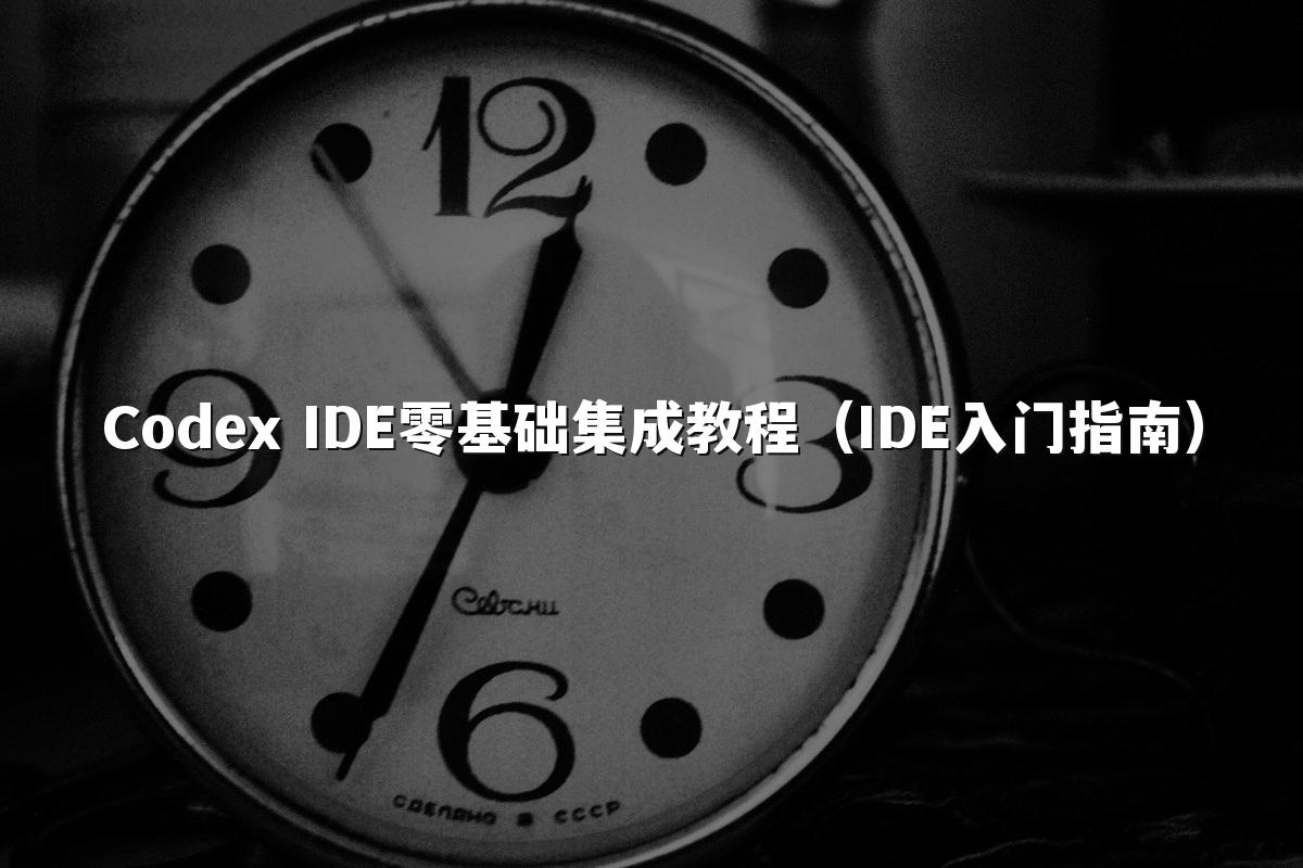 Codex IDE零基础集成教程(IDE入门指南)