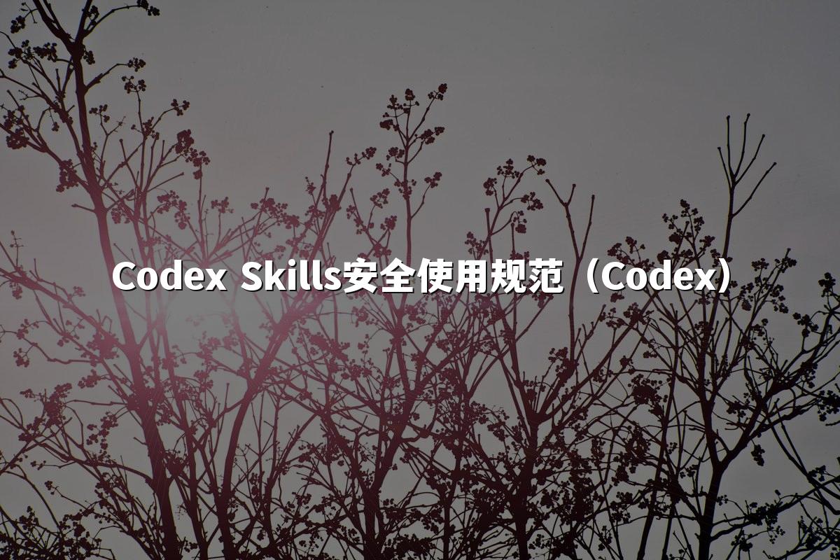 Codex Skills安全使用规范（Codex）