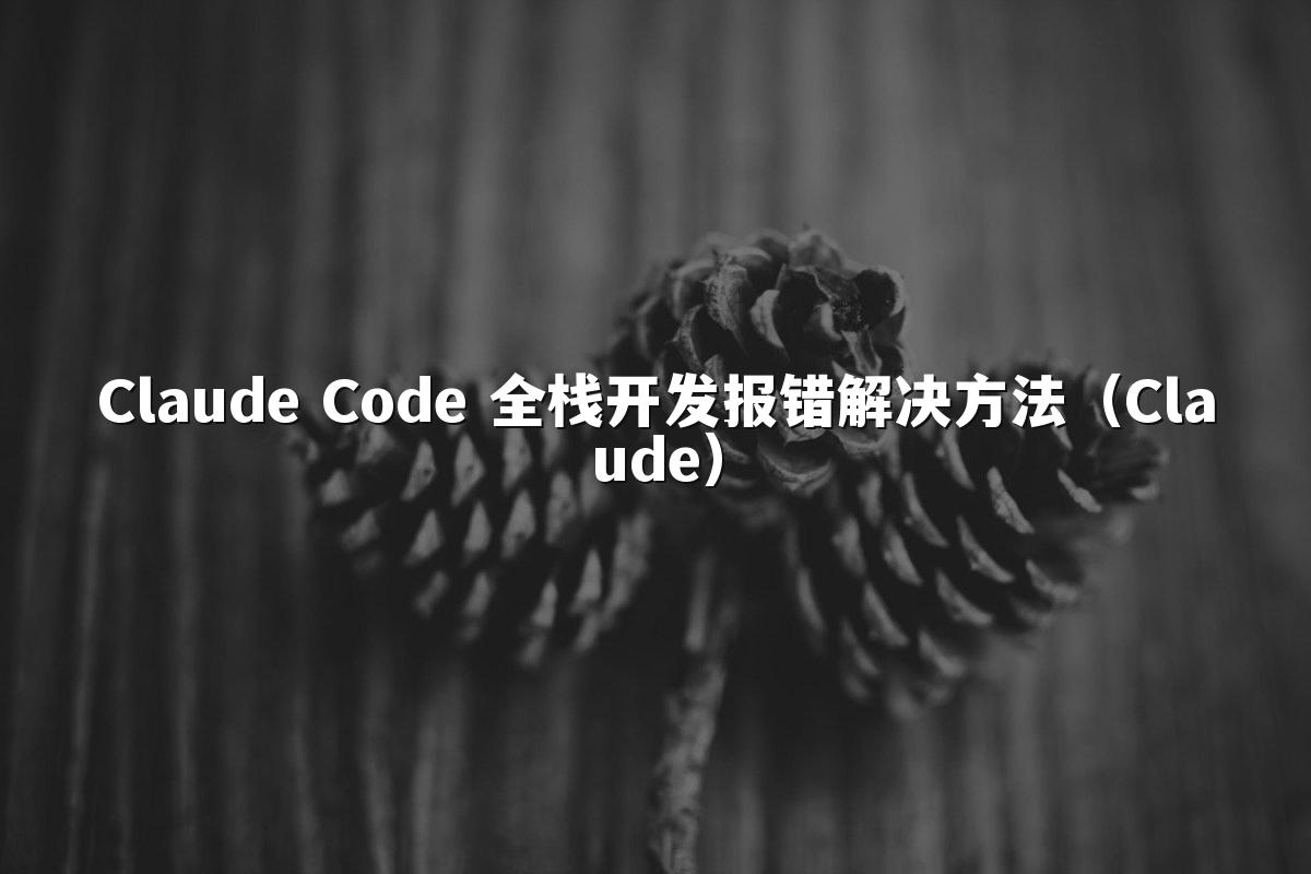 Claude Code 全栈开发报错解决方法(Claude)