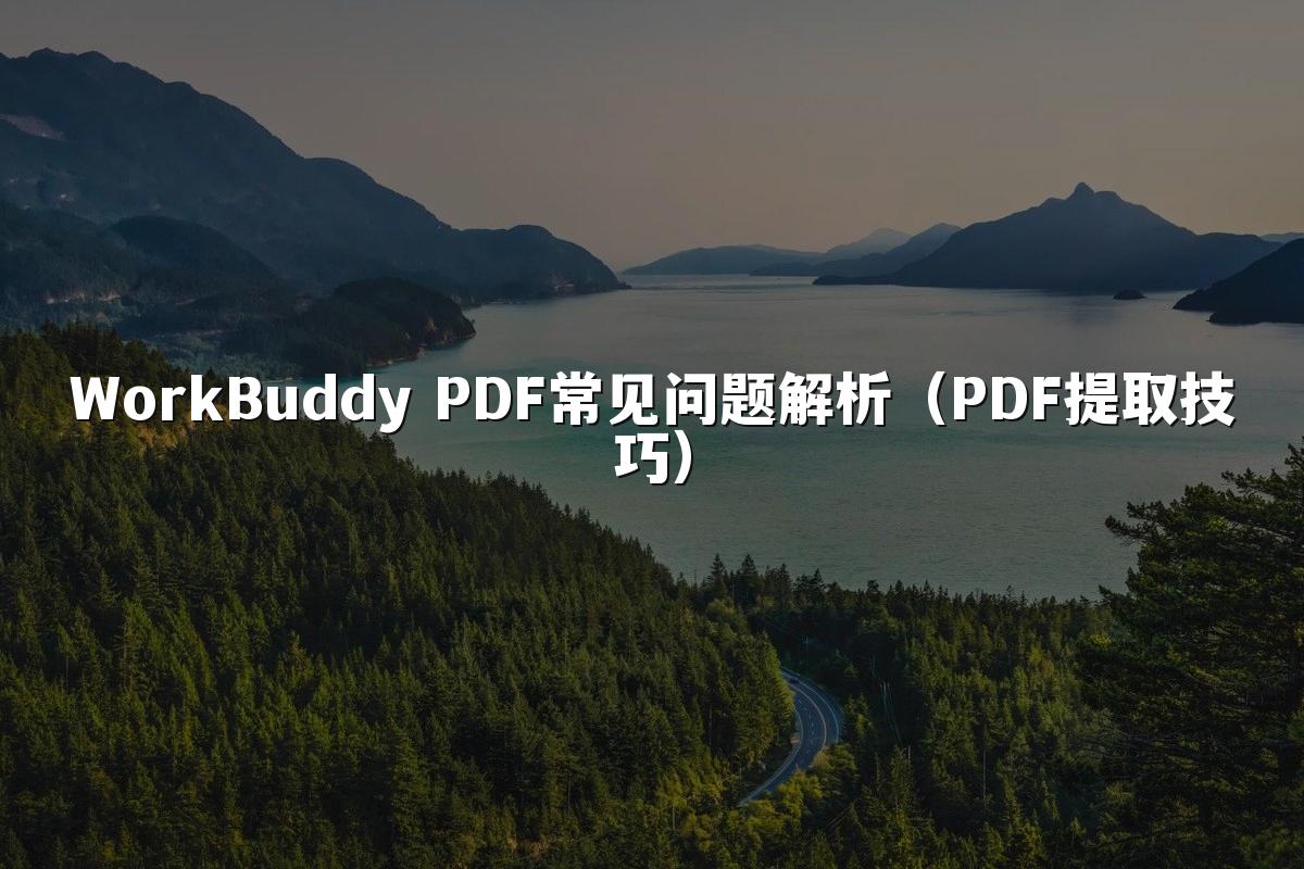 WorkBuddy PDF常见问题解析(PDF提取技巧)