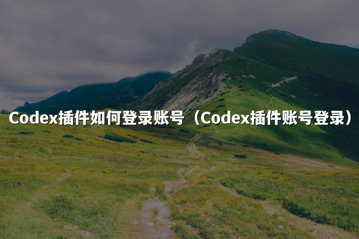 Codex插件如何登录账号（Codex插件账号登录）