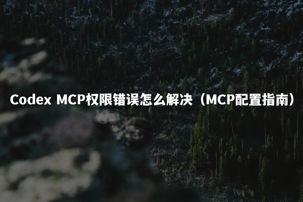 Codex MCP权限错误怎么解决（MCP配置指南）