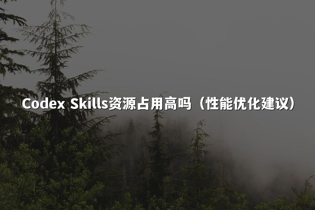 Codex Skills资源占用高吗(性能优化建议)