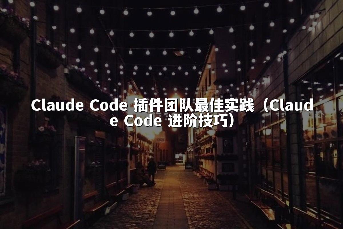 Claude Code 插件团队最佳实践（Claude Code 进阶技巧）