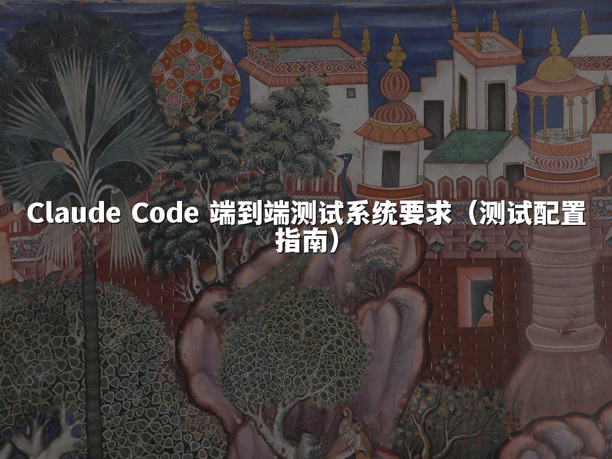 Claude Code 端到端测试系统要求(测试配置指南)