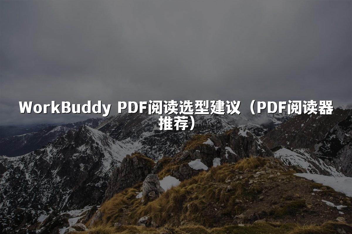 WorkBuddy PDF阅读选型建议(PDF阅读器推荐)