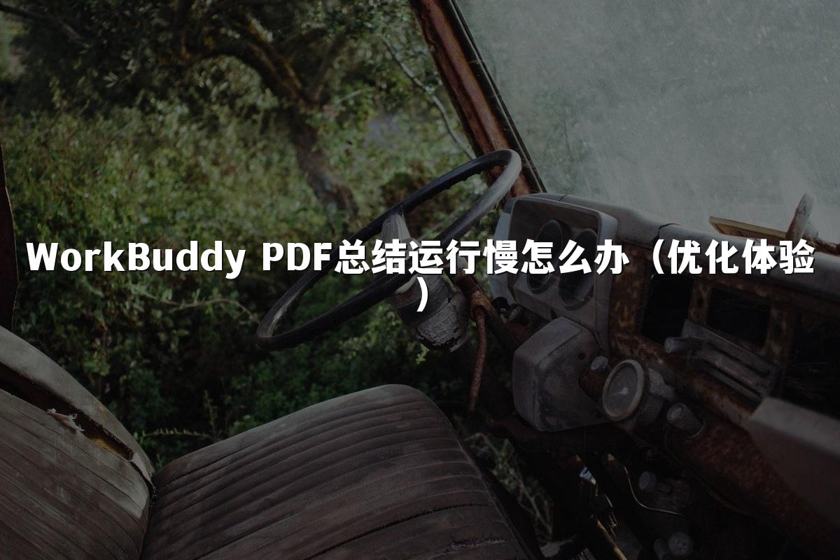 WorkBuddy PDF总结运行慢怎么办(优化体验)