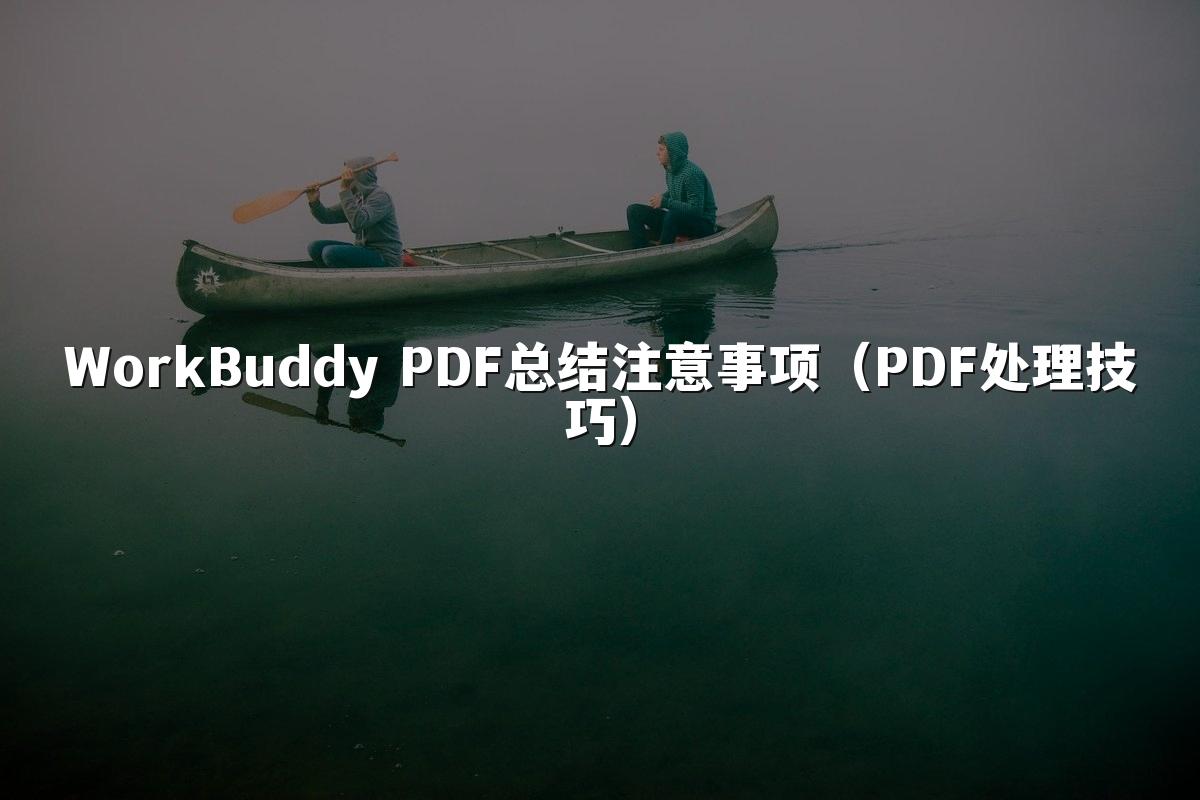 WorkBuddy PDF总结注意事项(PDF处理技巧)