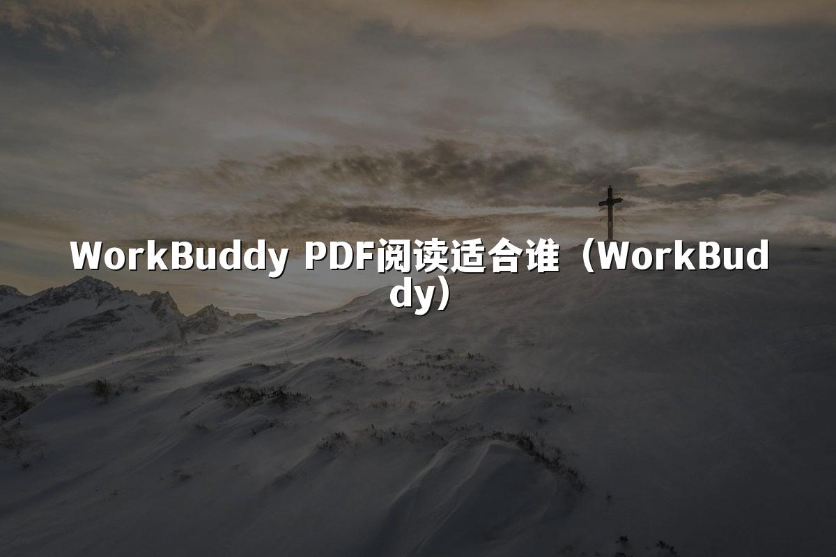 WorkBuddy PDF阅读适合谁（WorkBuddy）