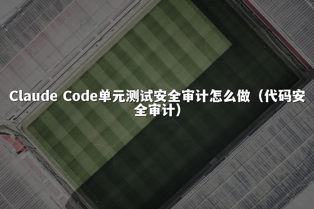 Claude Code单元测试安全审计怎么做（代码安全审计）