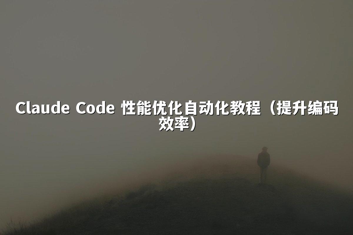 Claude Code 性能优化自动化教程(提升编码效率)