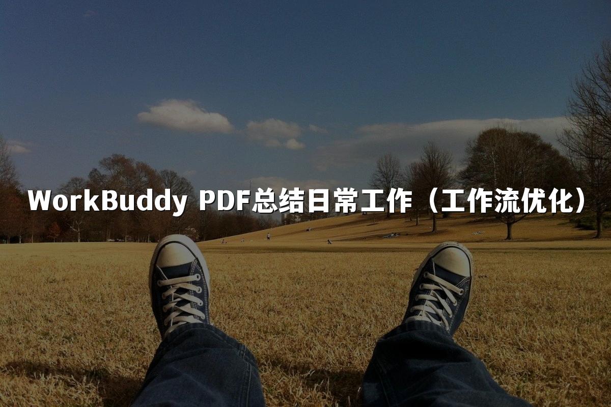 WorkBuddy PDF总结日常工作(工作流优化)