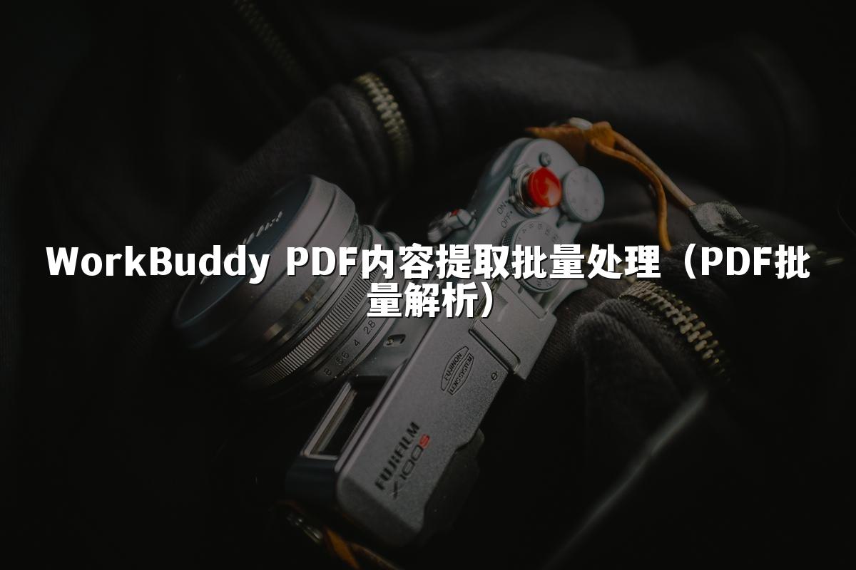 WorkBuddy PDF内容提取批量处理(PDF批量解析)