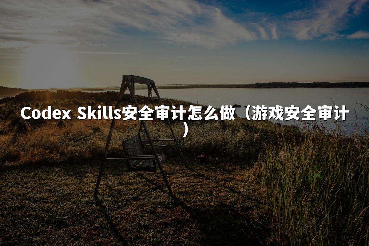 Codex Skills安全审计怎么做（游戏安全审计）