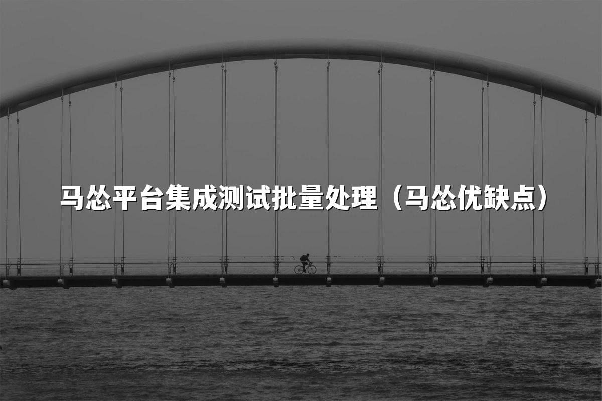 马怂平台集成测试批量处理(马怂优缺点)
