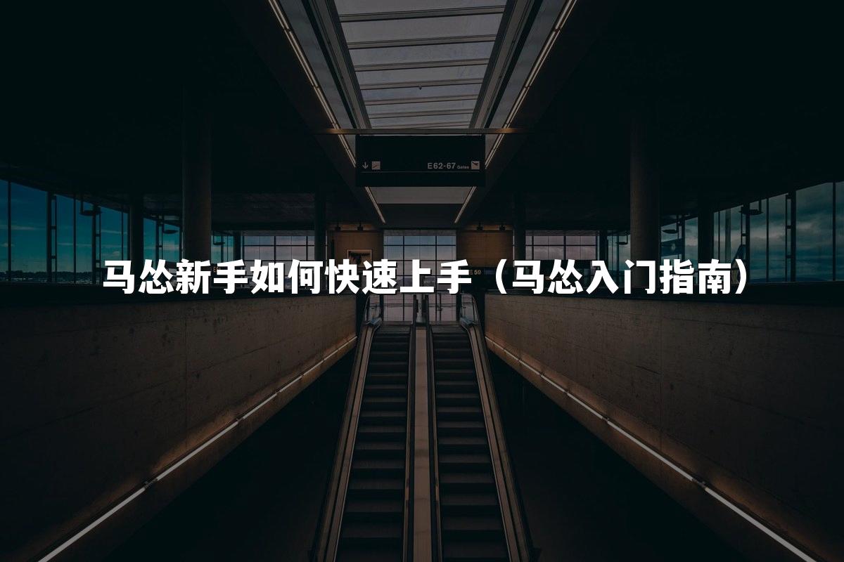 马怂新手如何快速上手(马怂入门指南)