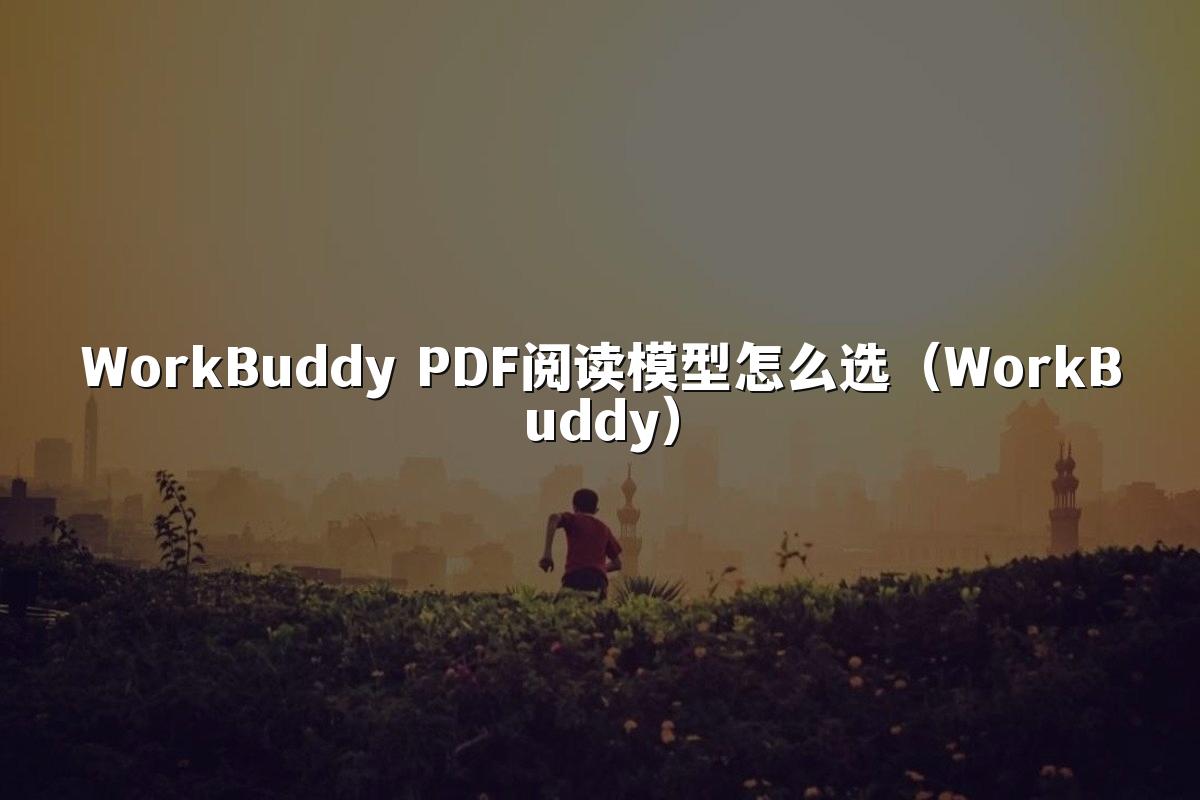 WorkBuddy PDF阅读模型怎么选（WorkBuddy）