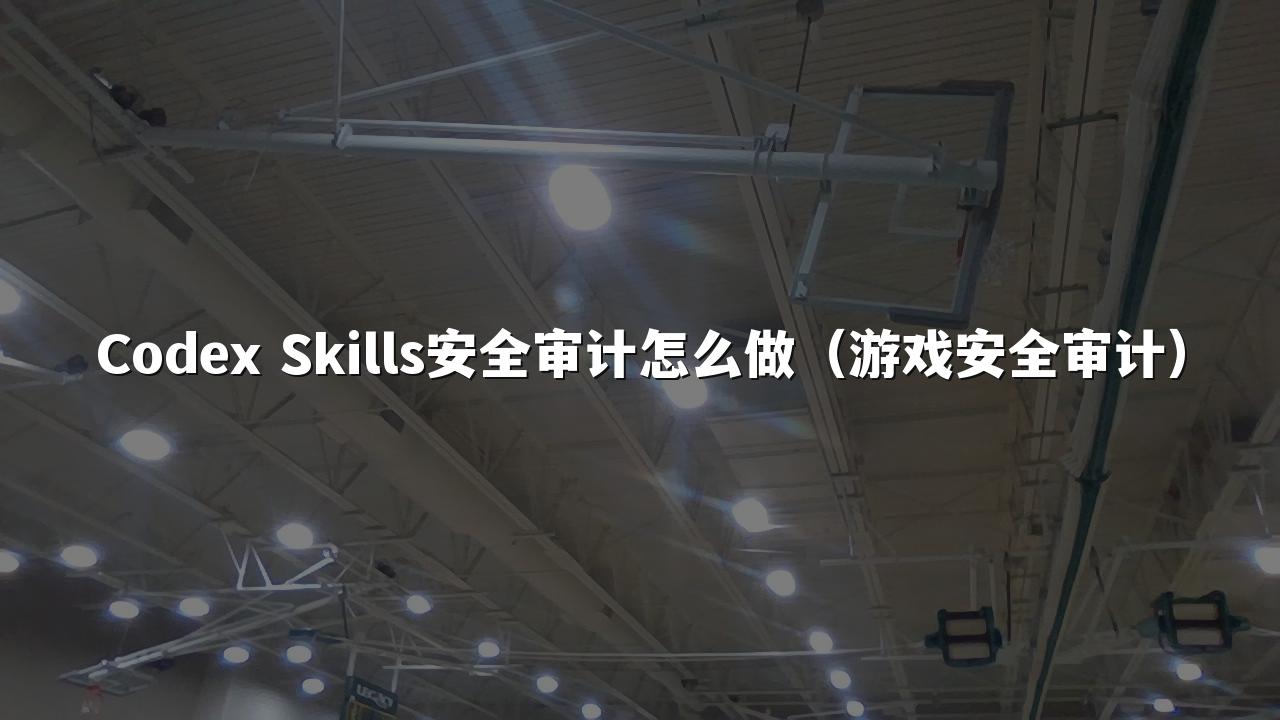 Codex Skills安全审计怎么做（游戏安全审计）