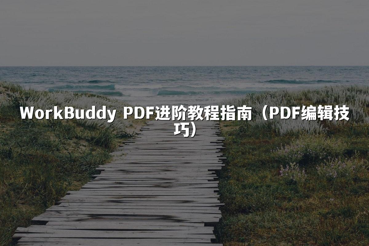 WorkBuddy PDF进阶教程指南（PDF编辑技巧）