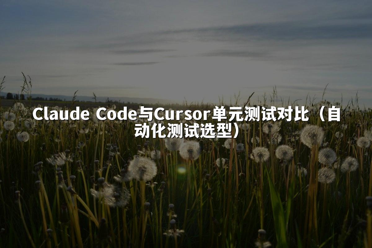 Claude Code与Cursor单元测试对比（自动化测试选型）