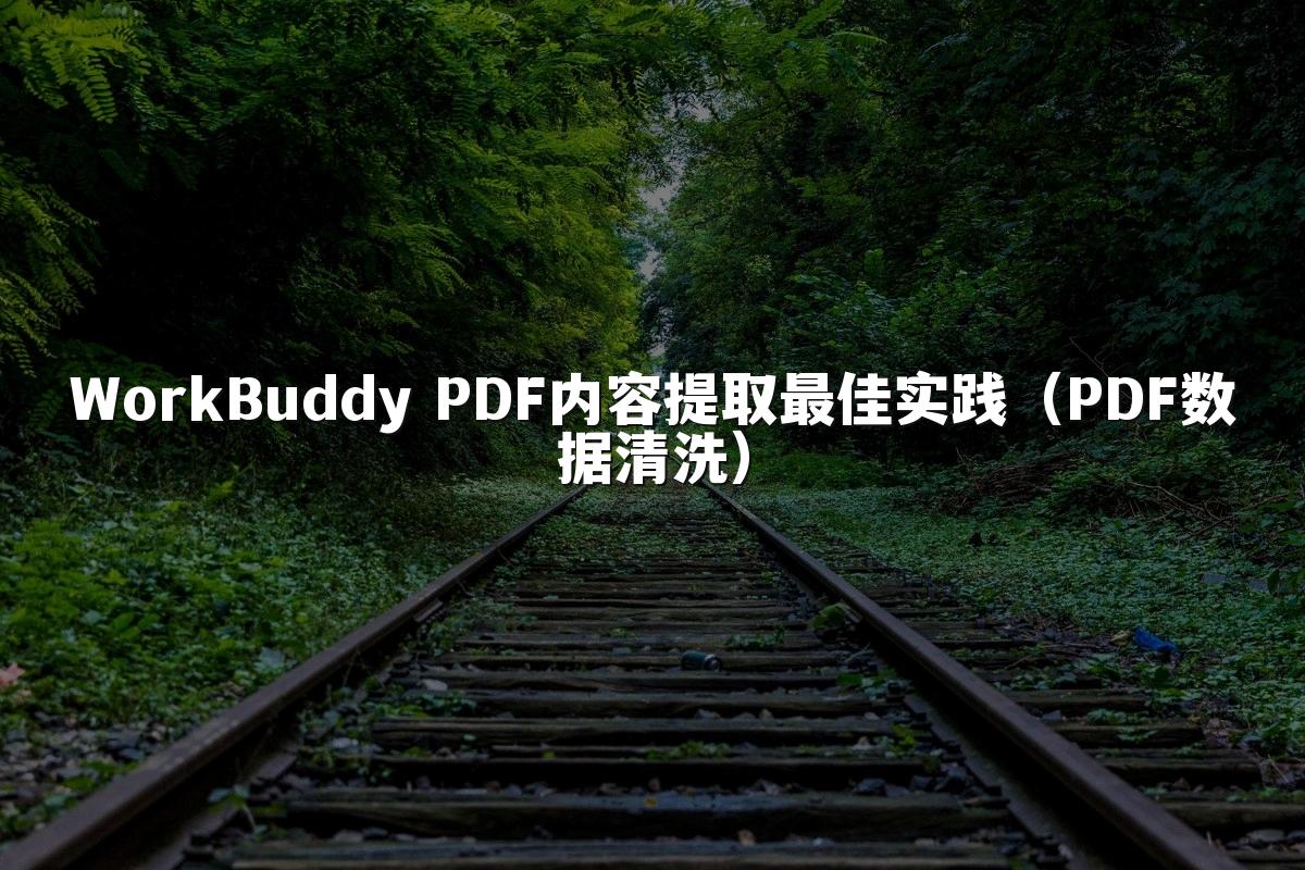 WorkBuddy PDF内容提取最佳实践（PDF数据清洗）