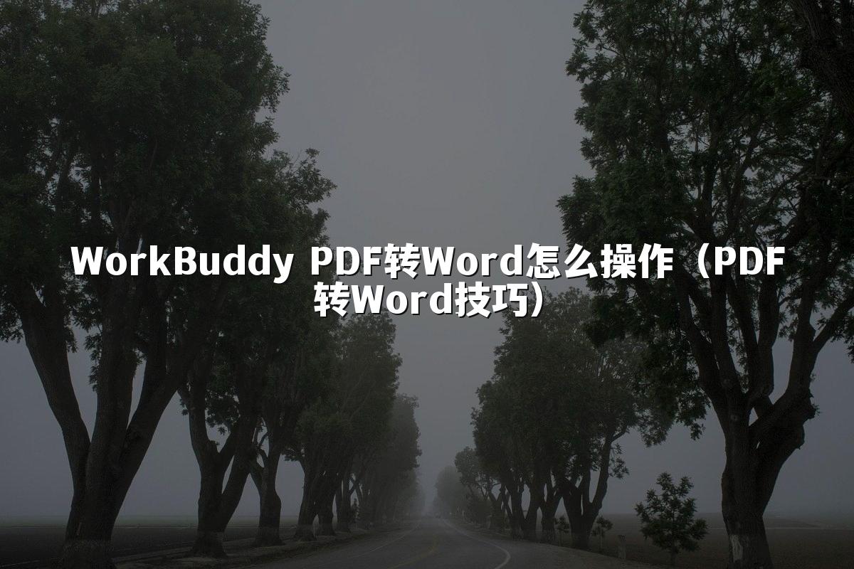 WorkBuddy PDF转Word怎么操作(PDF转Word技巧)