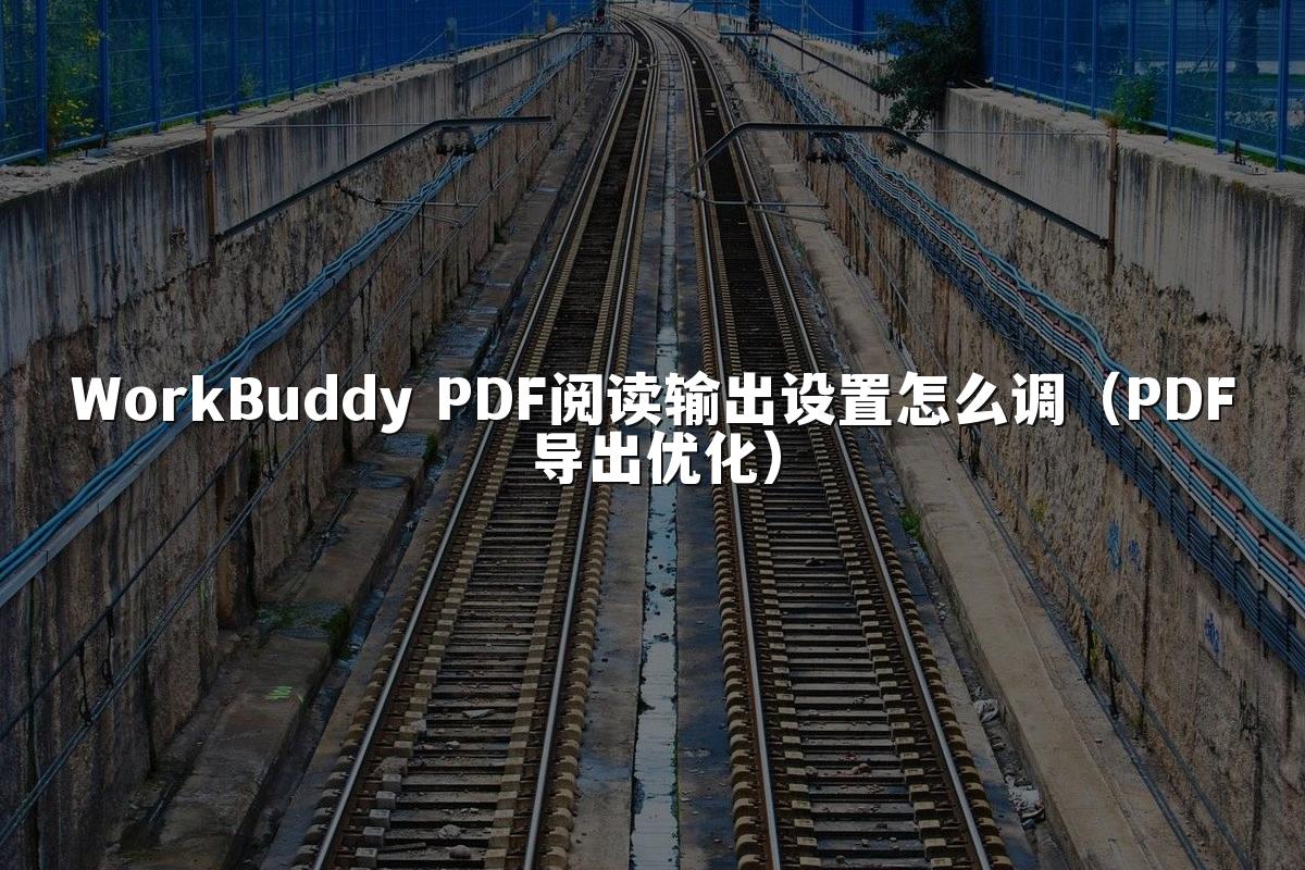 WorkBuddy PDF阅读输出设置怎么调（PDF导出优化）