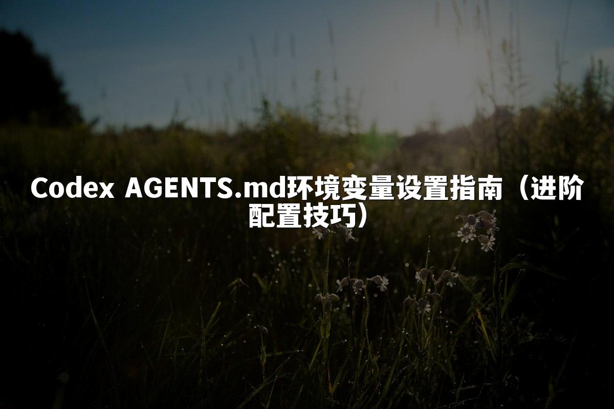Codex AGENTS.md环境变量设置指南(进阶配置技巧)