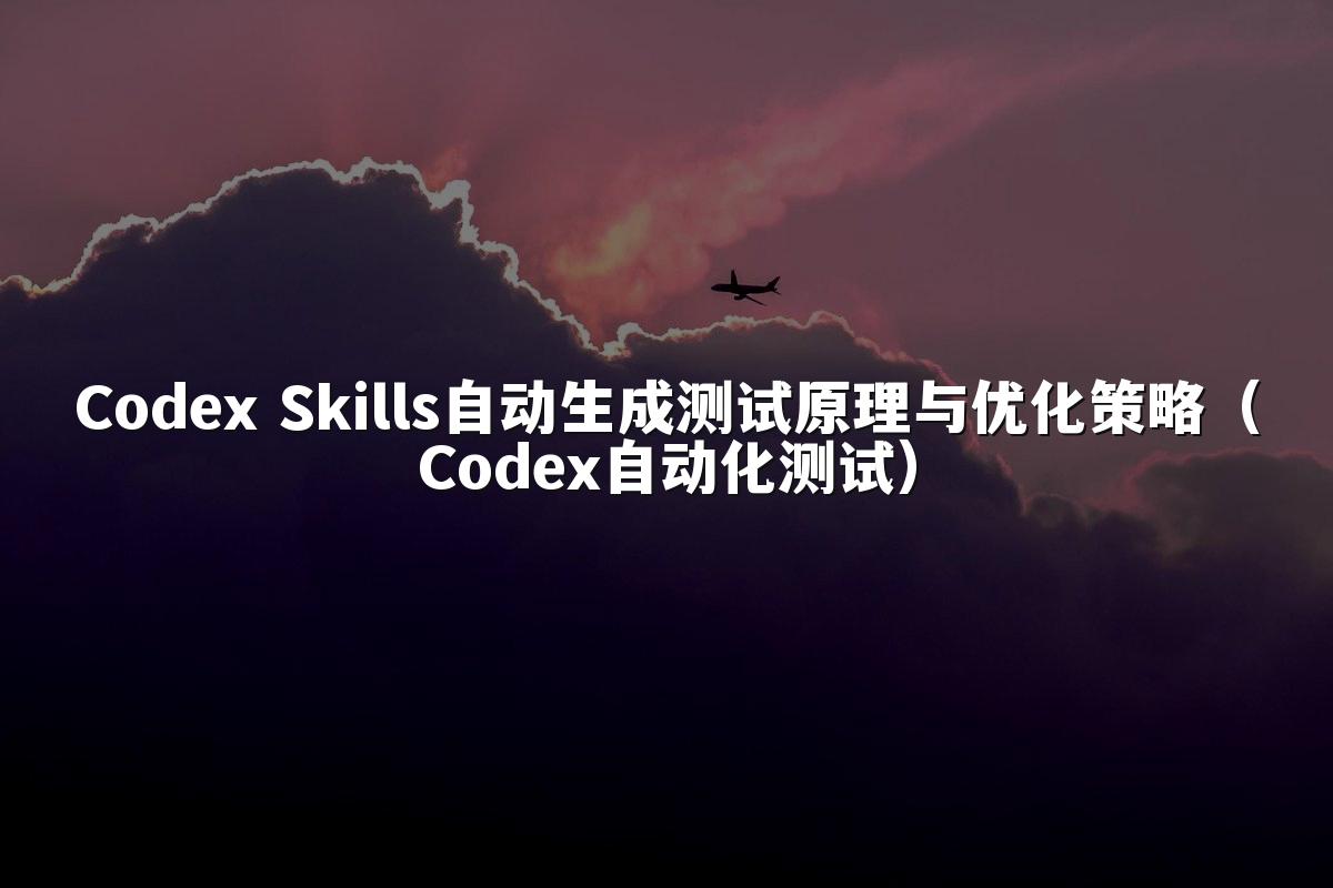 Codex Skills自动生成测试原理与优化策略(Codex自动化测试)