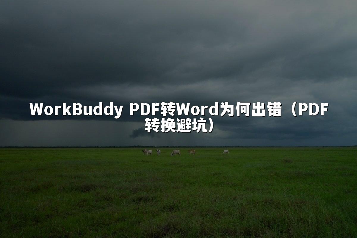 WorkBuddy PDF转Word为何出错(PDF转换避坑)