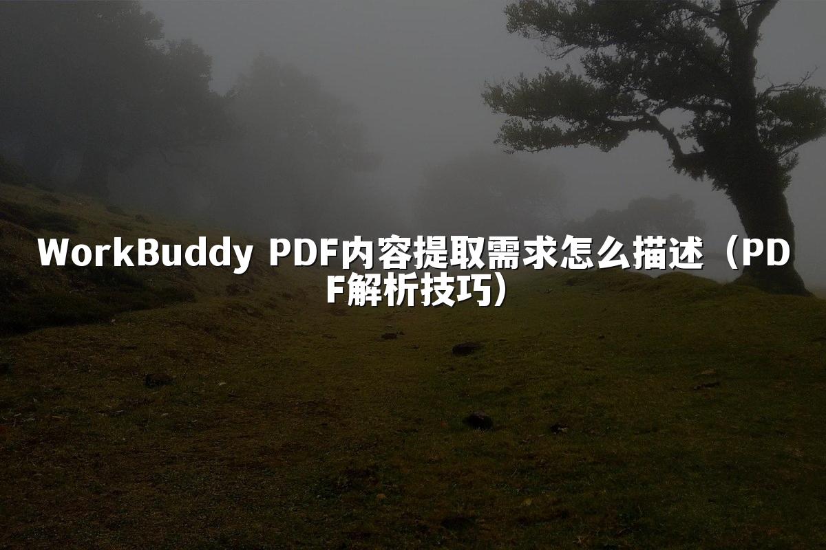 WorkBuddy PDF内容提取需求怎么描述(PDF解析技巧)