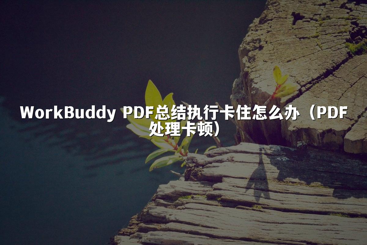 WorkBuddy PDF总结执行卡住怎么办（PDF处理卡顿）