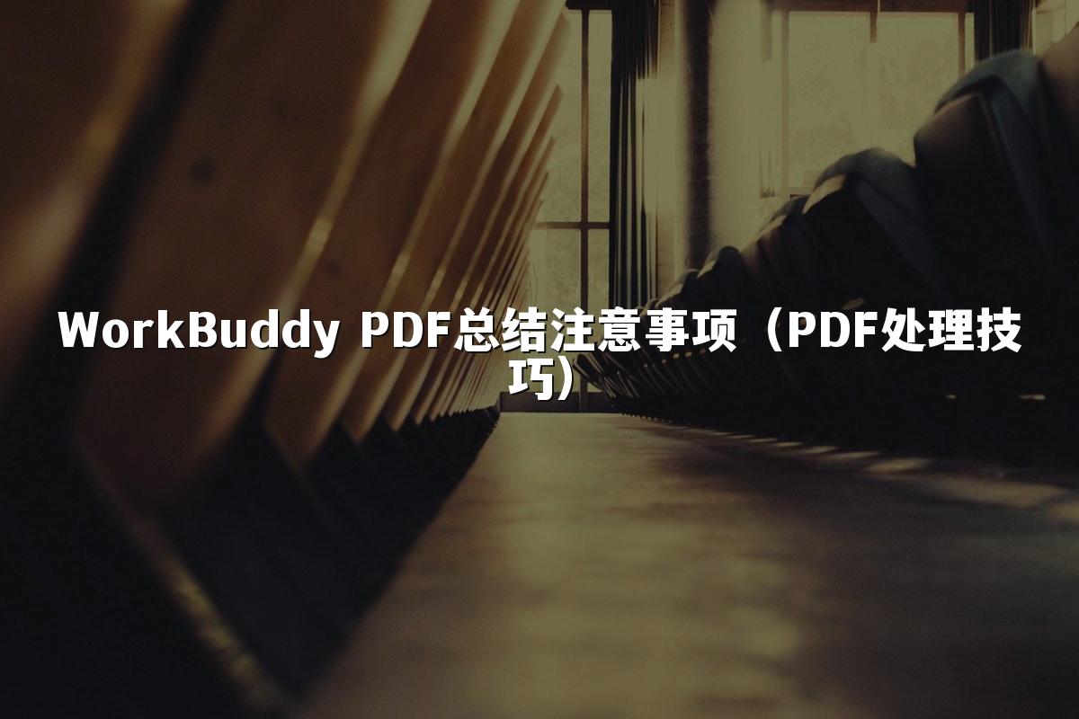 WorkBuddy PDF总结注意事项(PDF处理技巧)