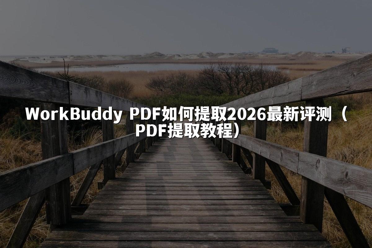 WorkBuddy PDF如何提取2026最新评测(PDF提取教程)