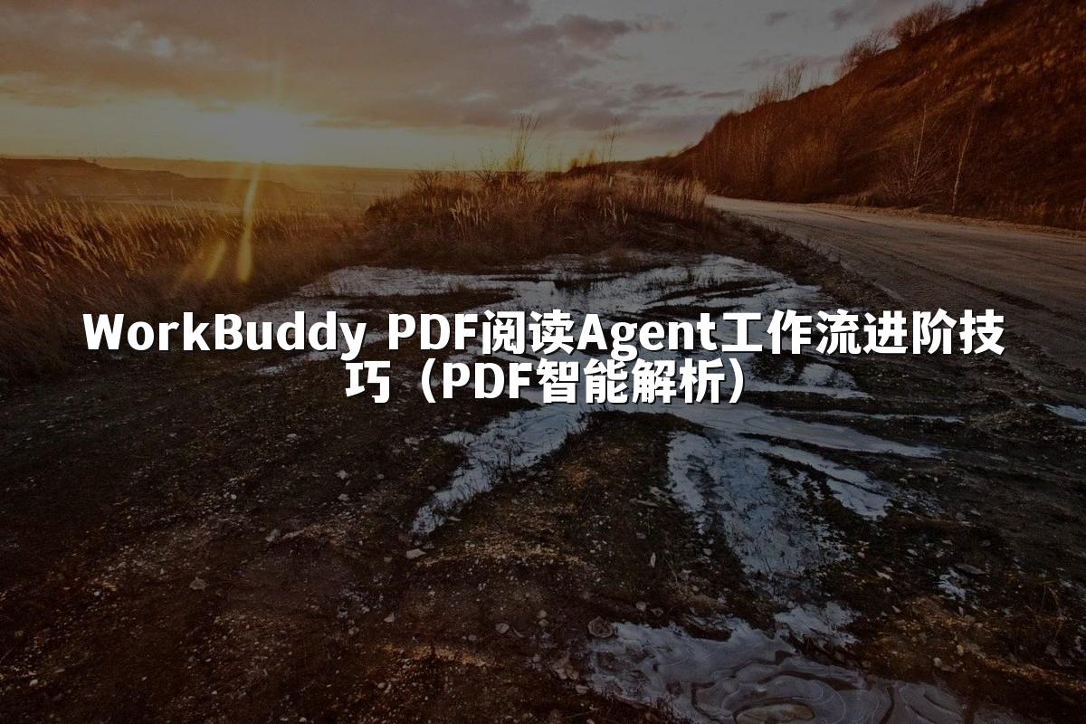 WorkBuddy PDF阅读Agent工作流进阶技巧（PDF智能解析）