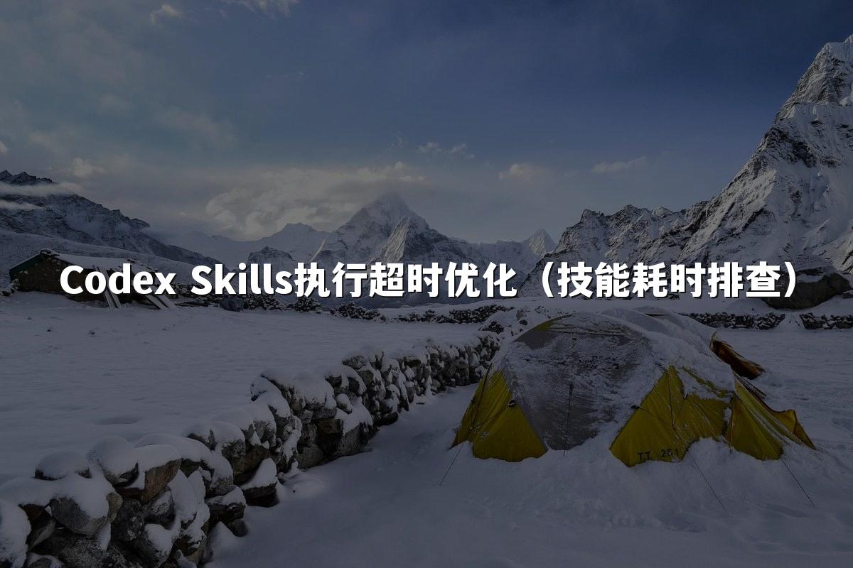 Codex Skills执行超时优化（技能耗时排查）