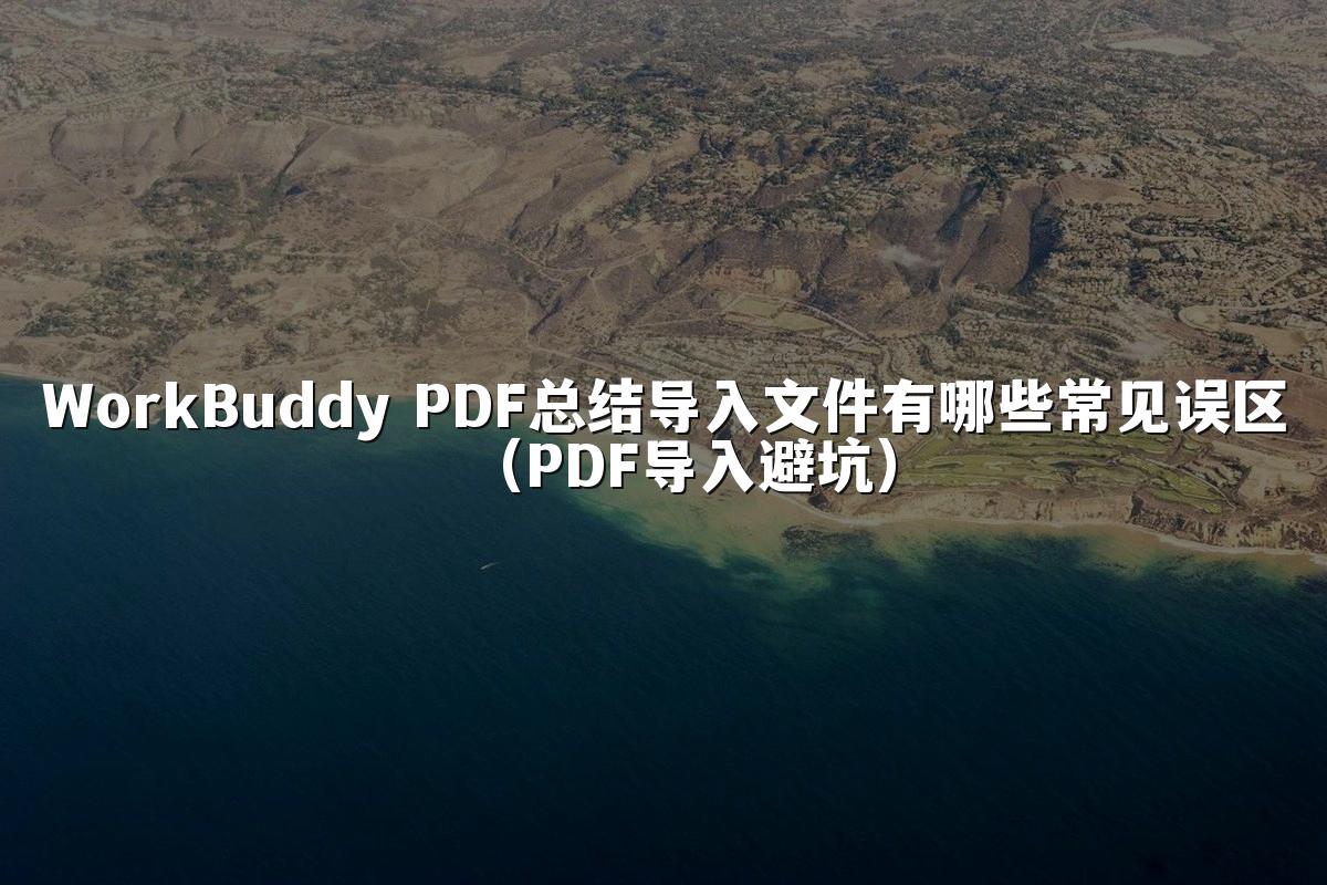 WorkBuddy PDF总结导入文件有哪些常见误区(PDF导入避坑)