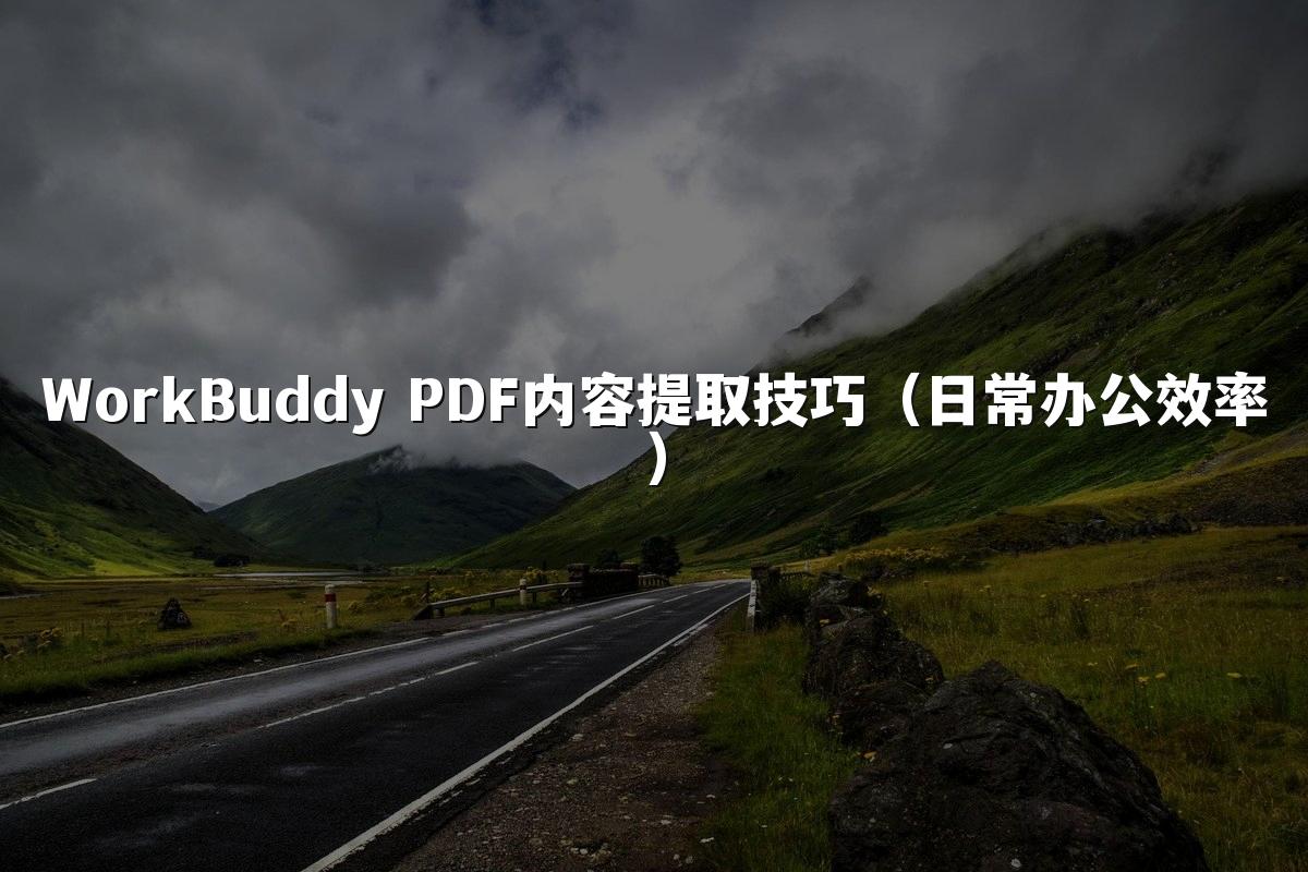 WorkBuddy PDF内容提取技巧（日常办公效率）