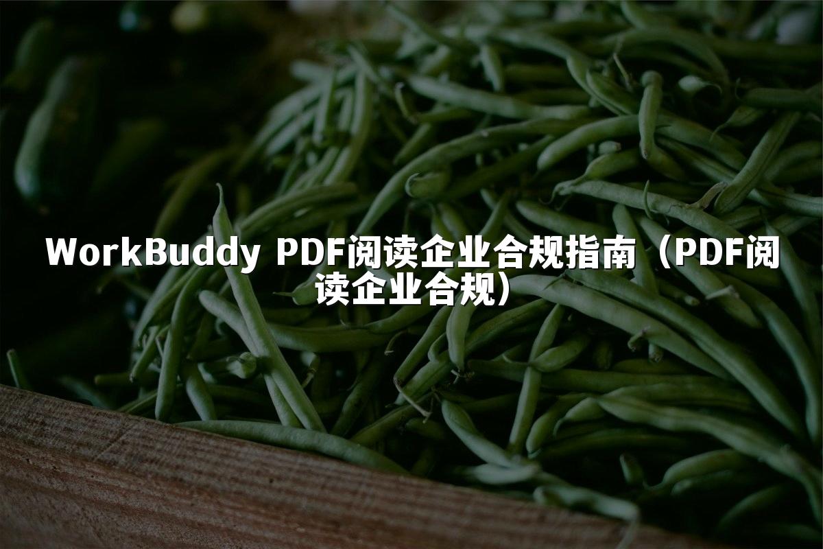 WorkBuddy PDF阅读企业合规指南（PDF阅读企业合规）